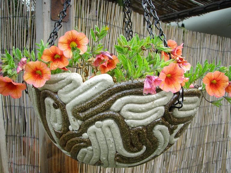 Light & Dark Clay Coiled Planter