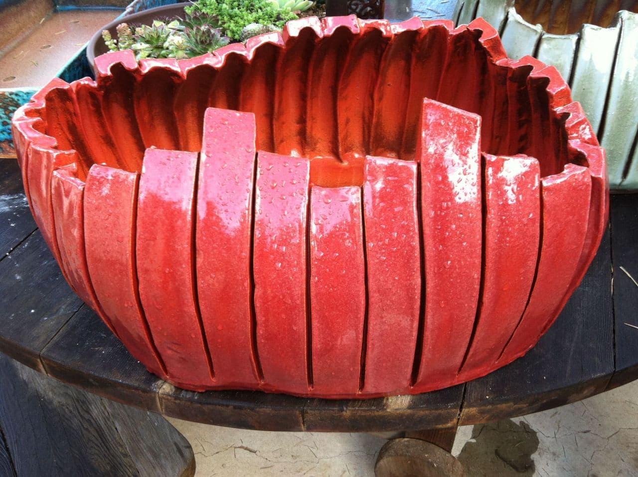 Large Cinnabar Extruded Planter