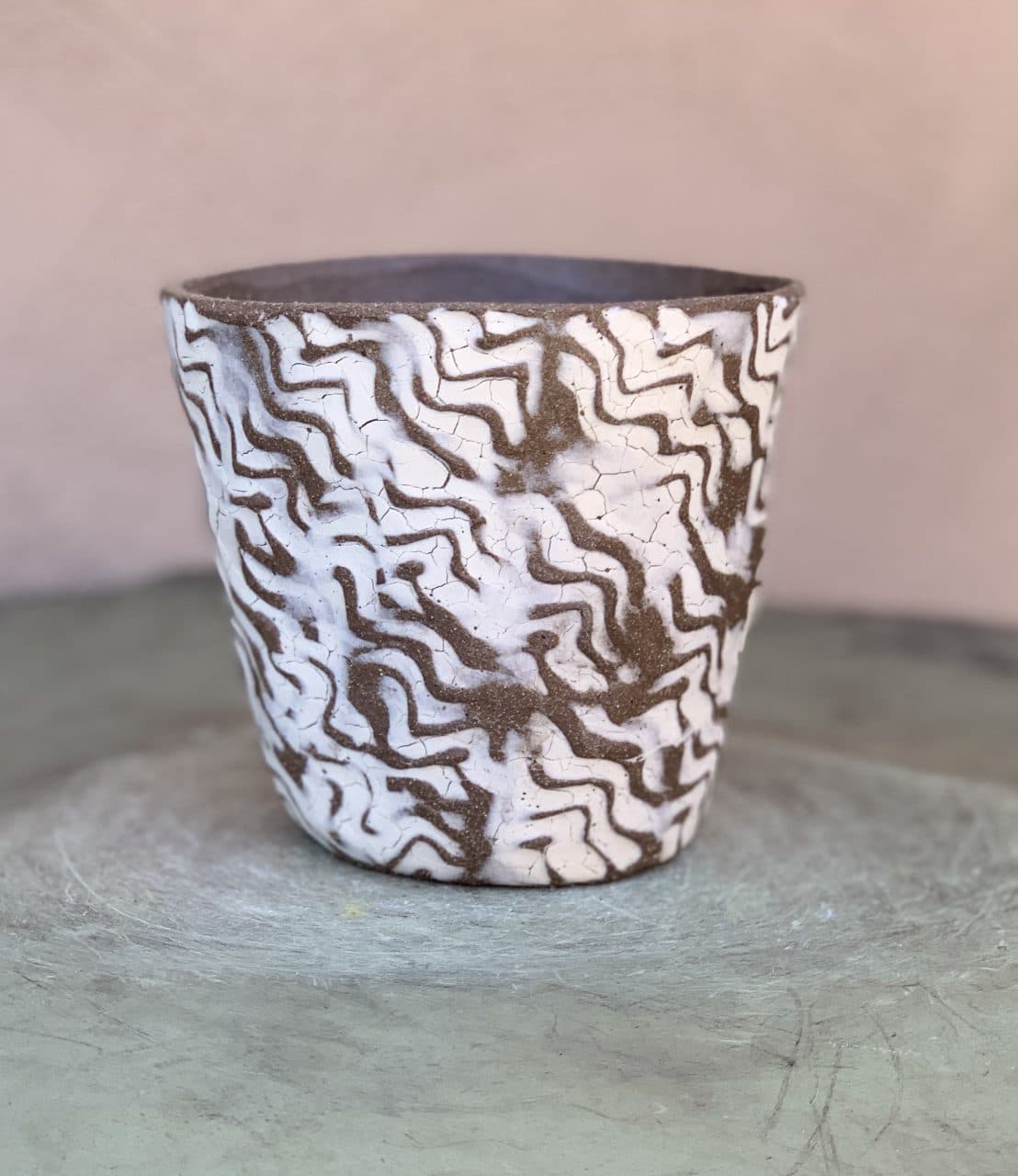 5" Antique White Ripple Planter