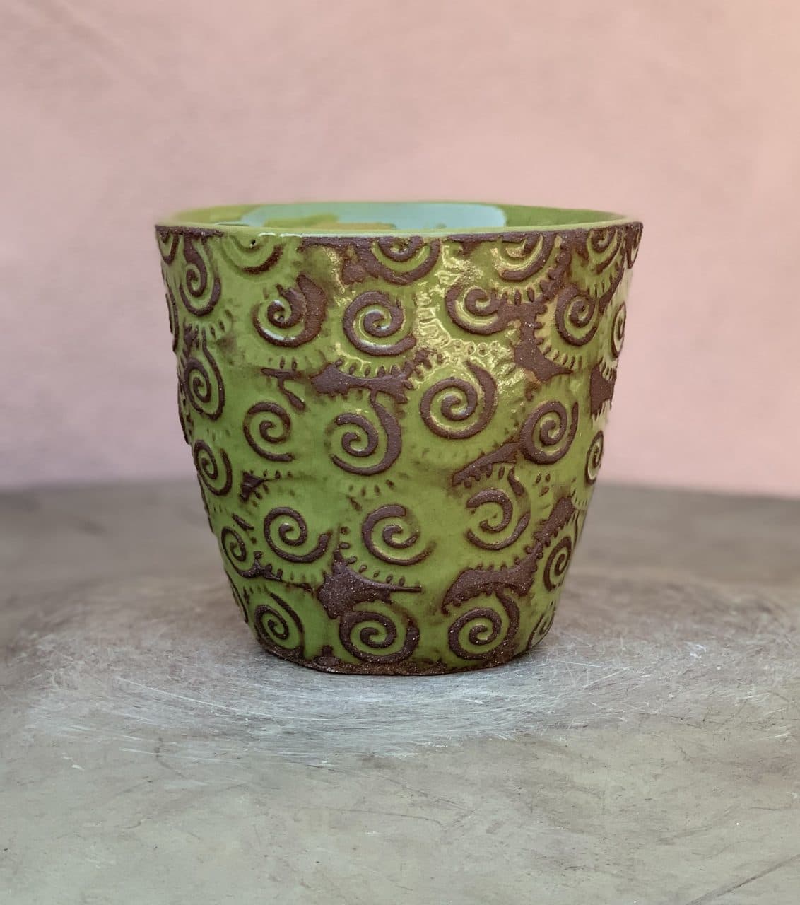 5" Avocado Swirl Planter
