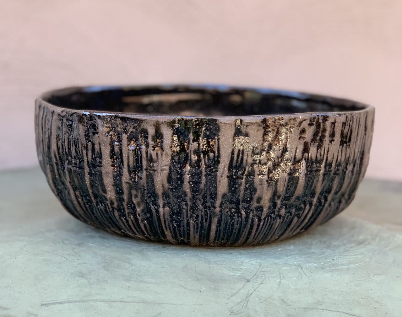 9" Black Bamboo Planter