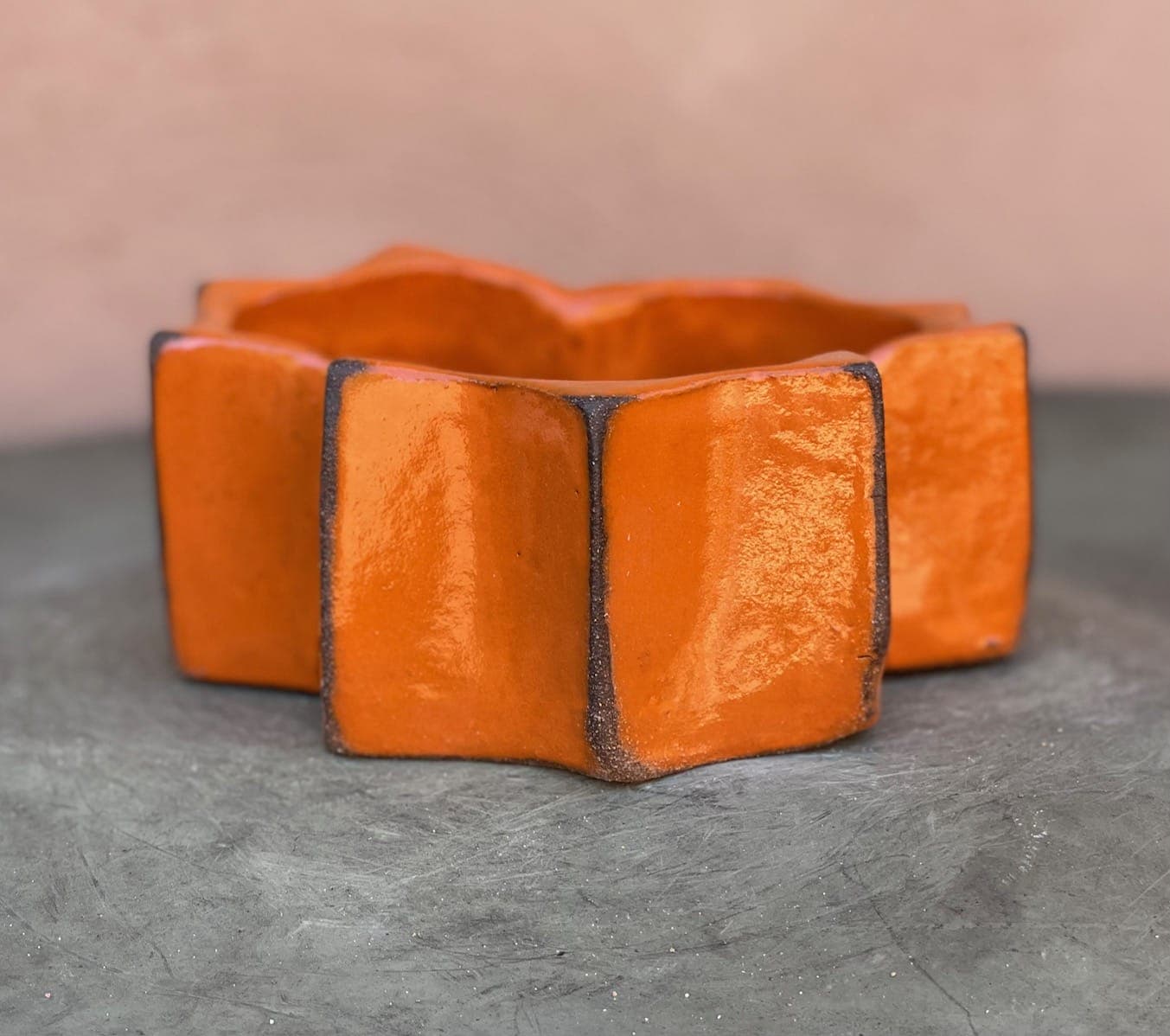 6" Clementine Orange Modern Extruded Planter