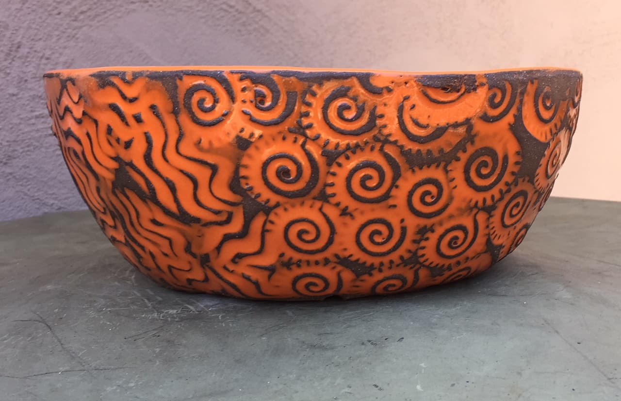 9" Clementine Orange Mosaic Planter