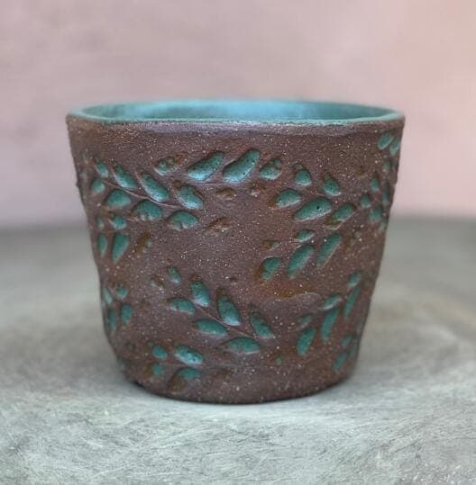4" Azure Leaf Planter
