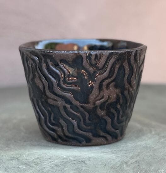 4" Black Ripple Planter