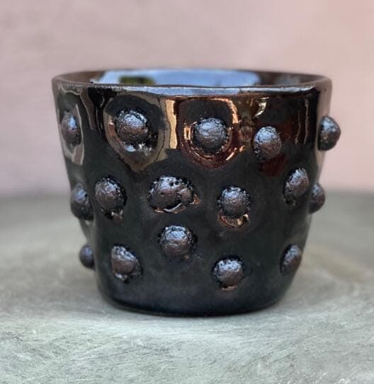 4" Metallic Black Moonstone Planter