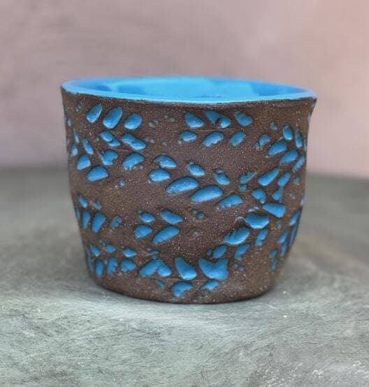 4" Turquoise  Leaf Planter