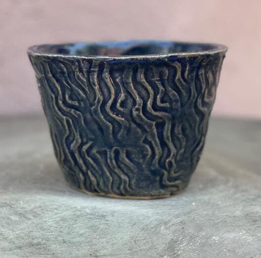 4" Navy Ripple Planter