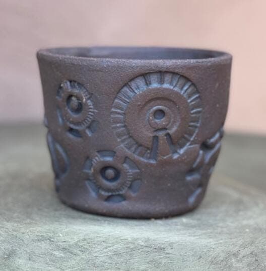 4" Dark Fossil Planter