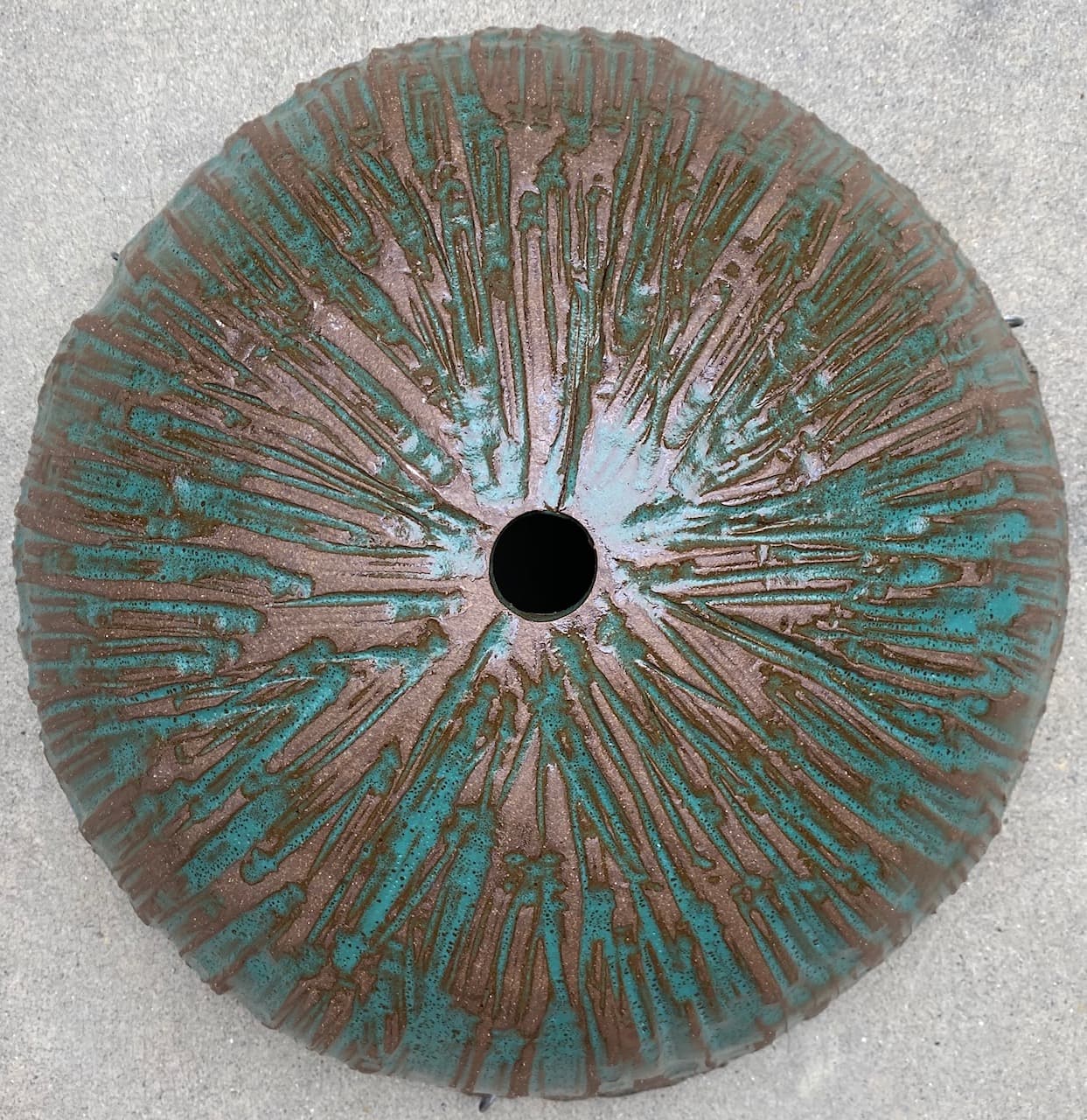 12" Azure Bamboo Hanging Planter - Image 2