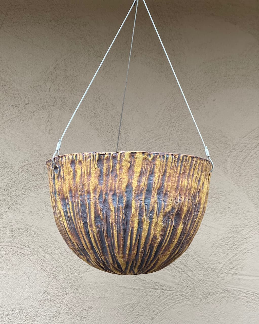 9" Stained Bamboo Planter