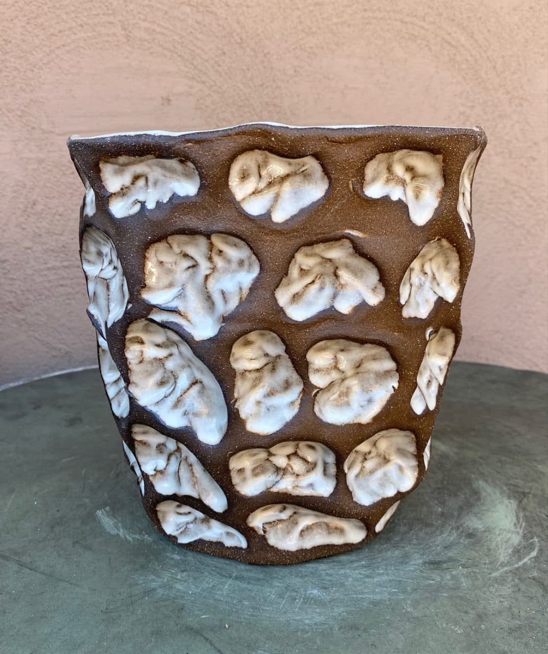 8" Pearl White Wave Planter