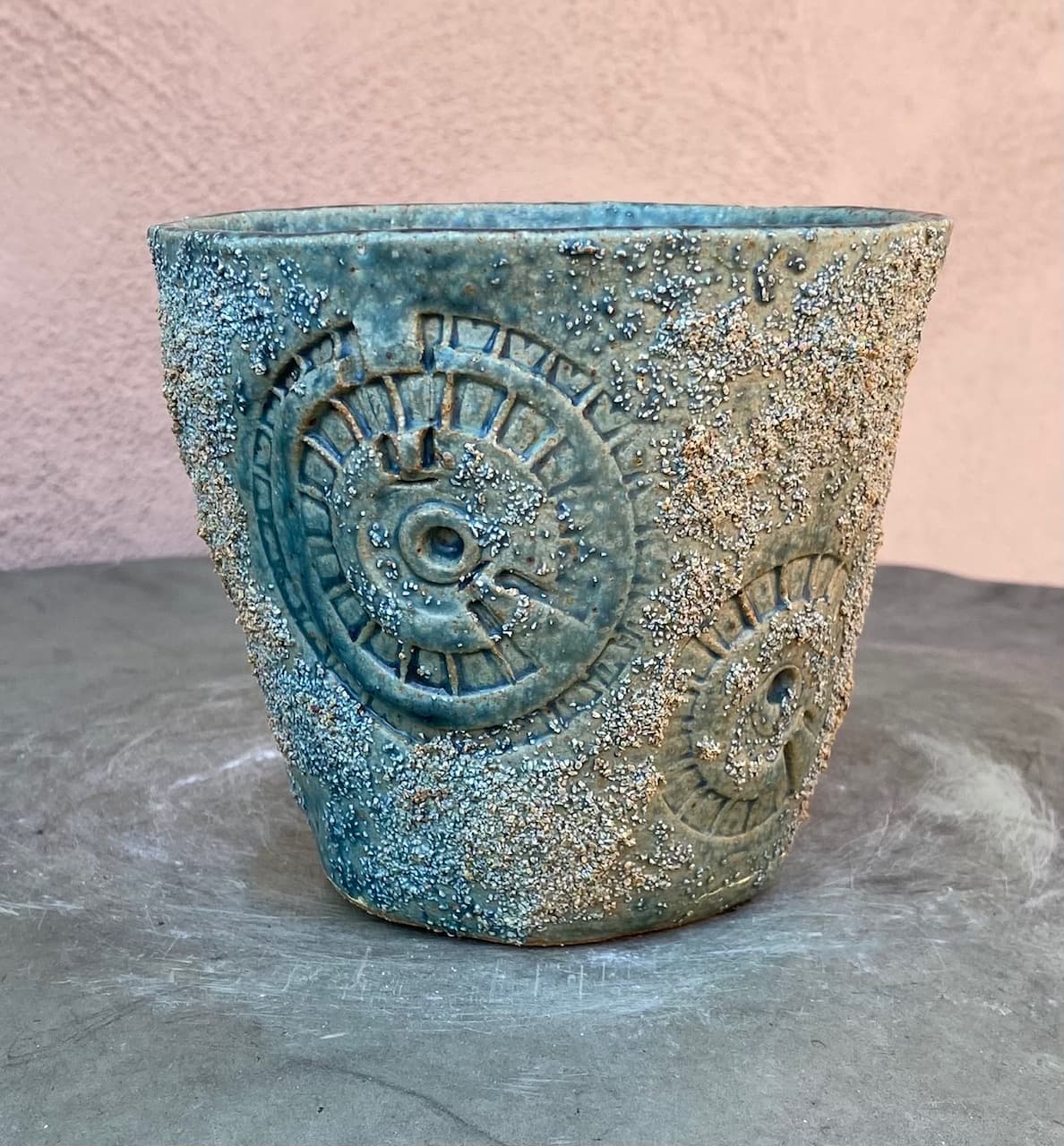 5" Green Fossil Planter