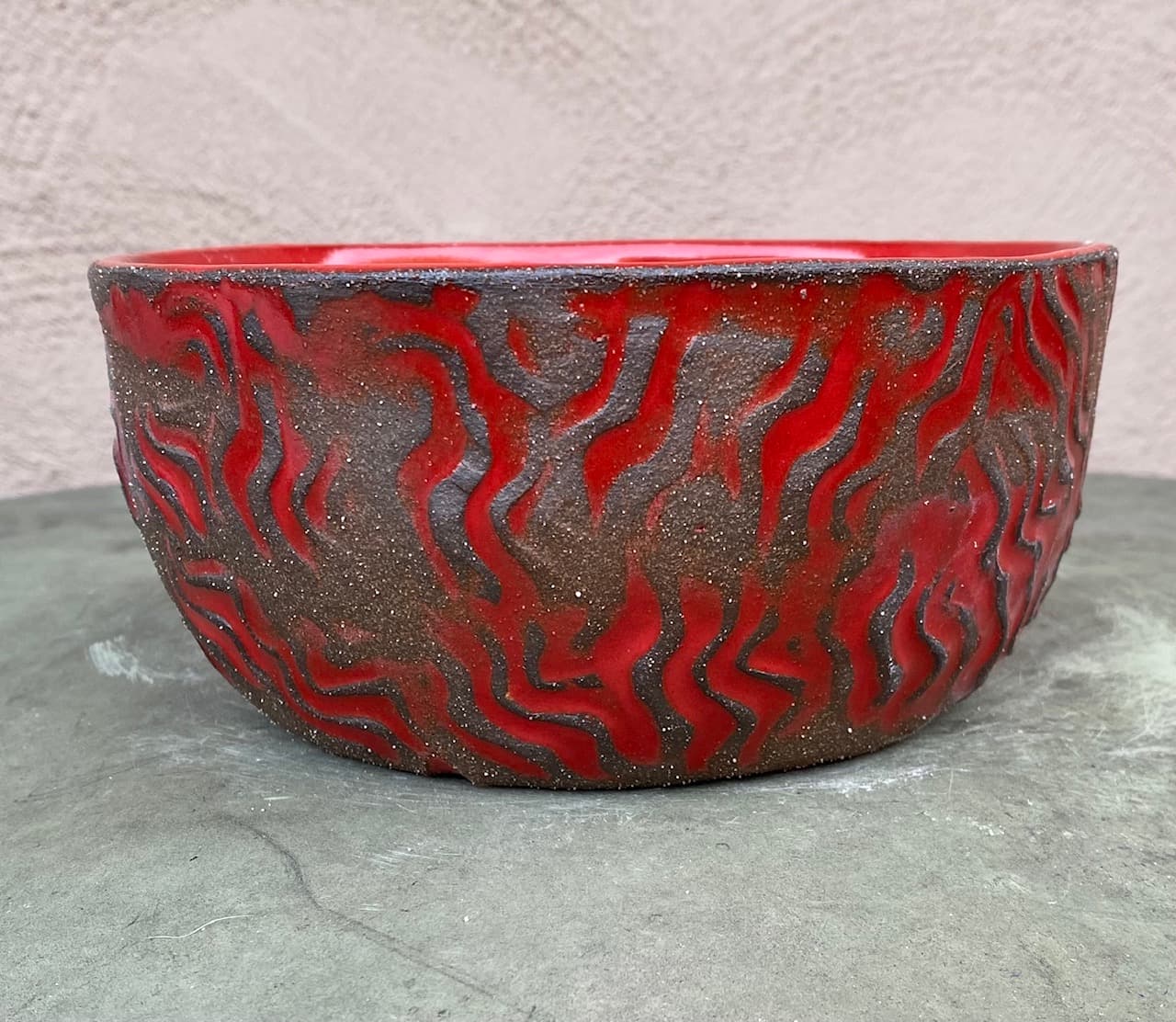 6" Red Ripple Planter