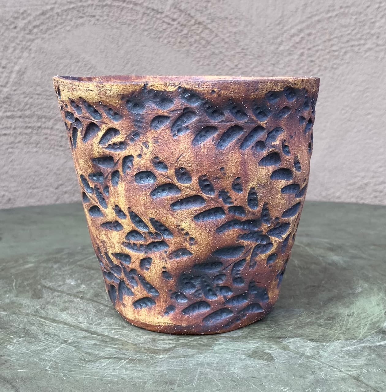 5" Stained Leaf Planter