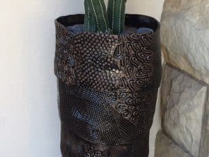 Large Metallic Black Planter