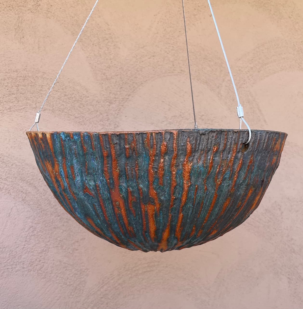 12" Coral Reef Bamboo Hanging Planter