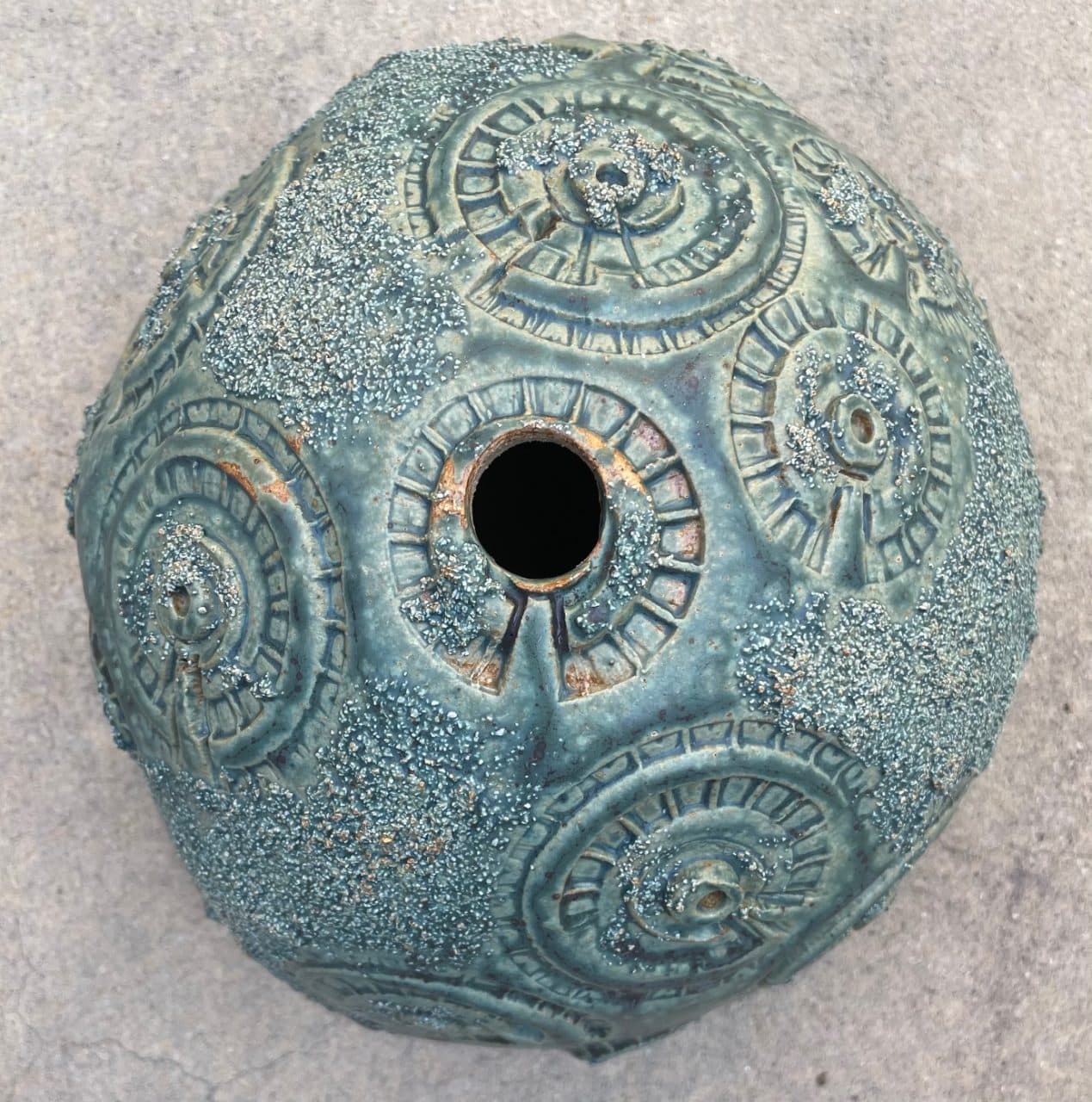 9" Green Fossil Hanging Planter - Image 2