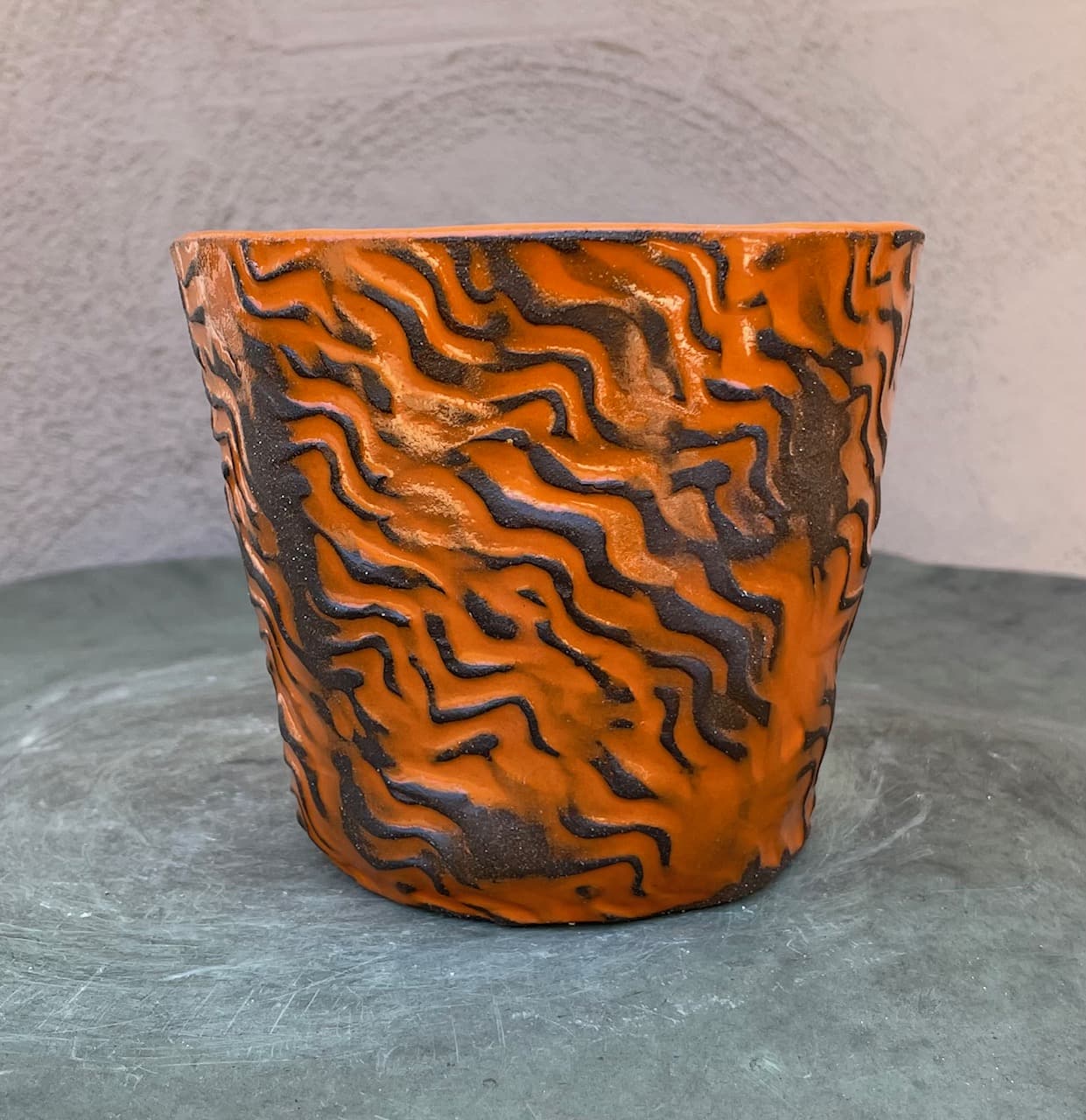 5" Clementine Orange Ripple Planter