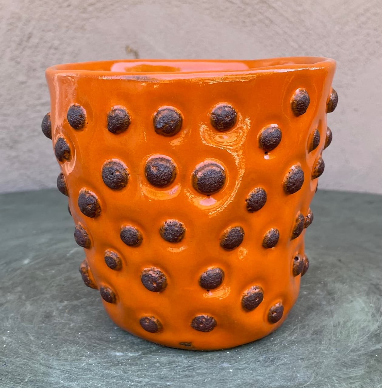 5" Clementine Orange Moonstone Planter