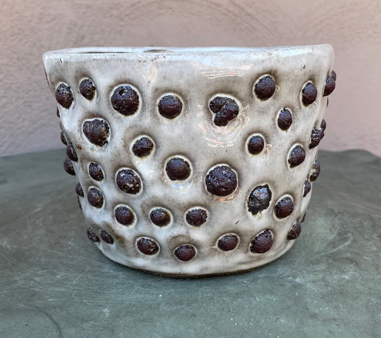 7" Pearl White Moonstone Planter