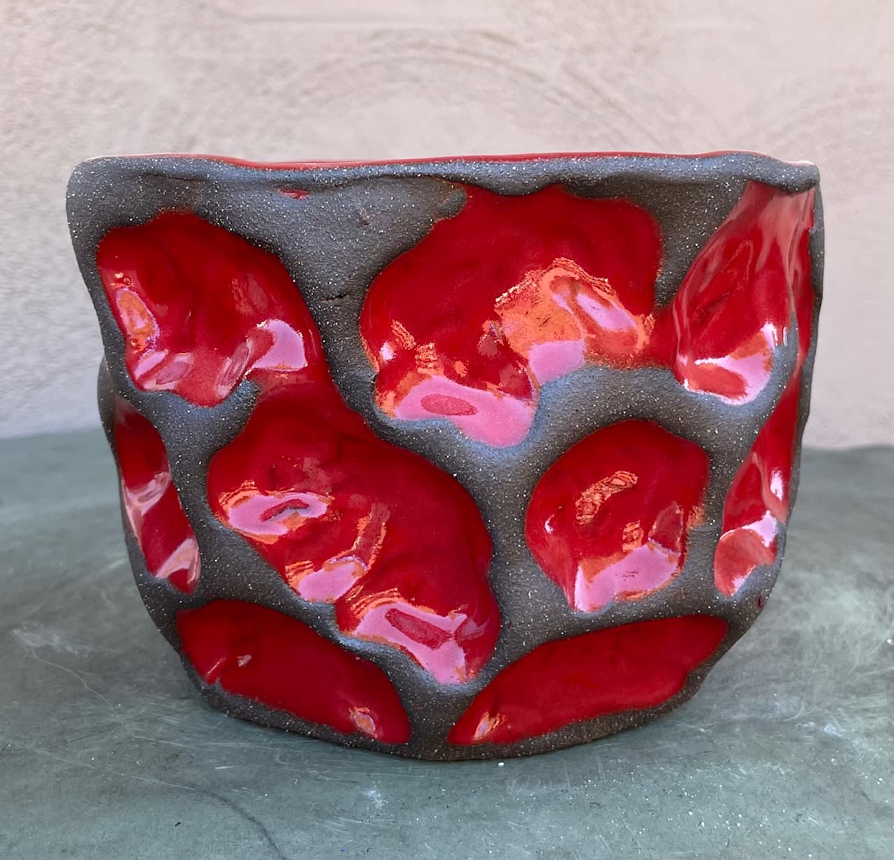 7" Red Wave Planter
