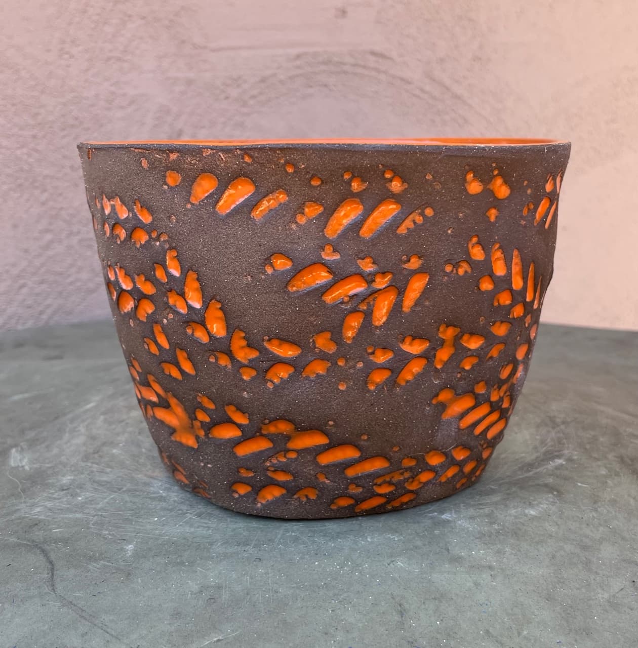 7" Clementine Orange Leaf Planter