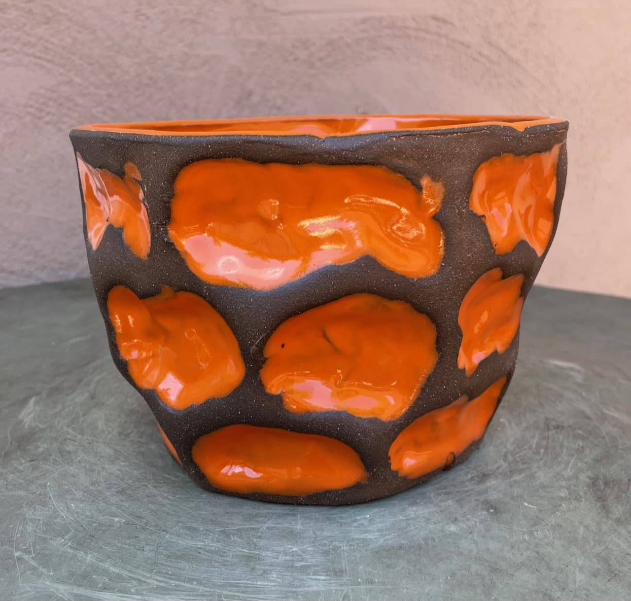 7" Clementine Orange Wave Planter