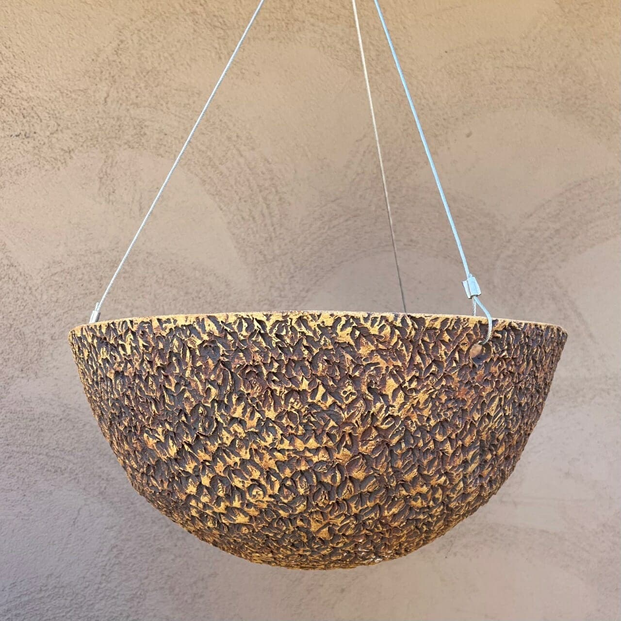 12" Vertical Bark Hanging Planter