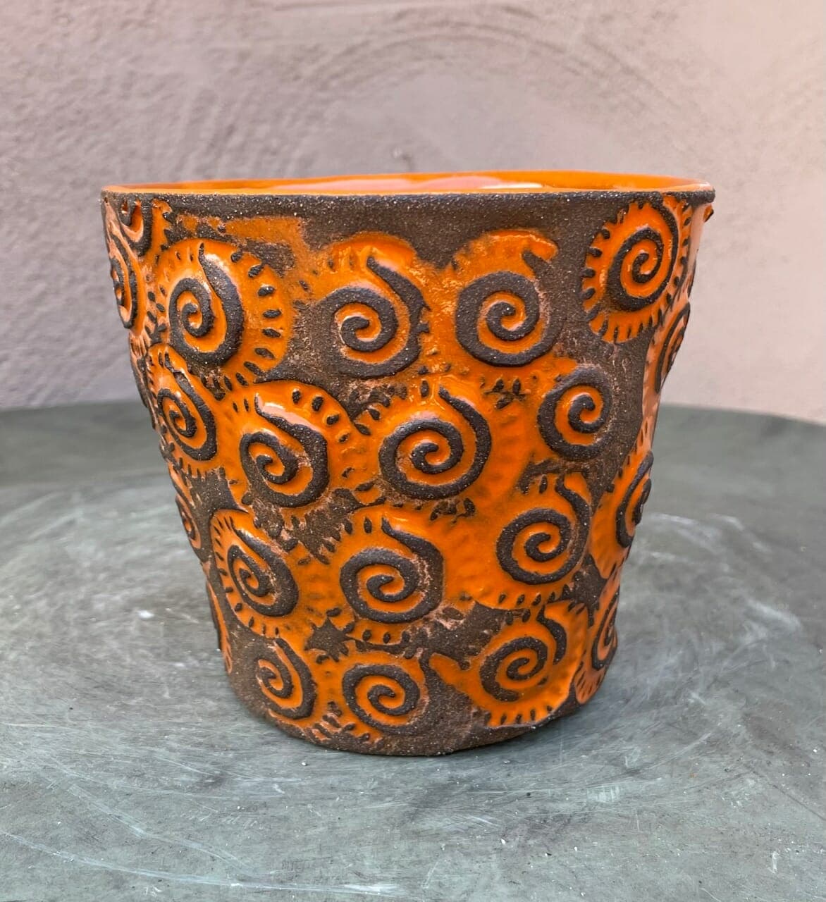 5" Clementine Orange Swirl Planter