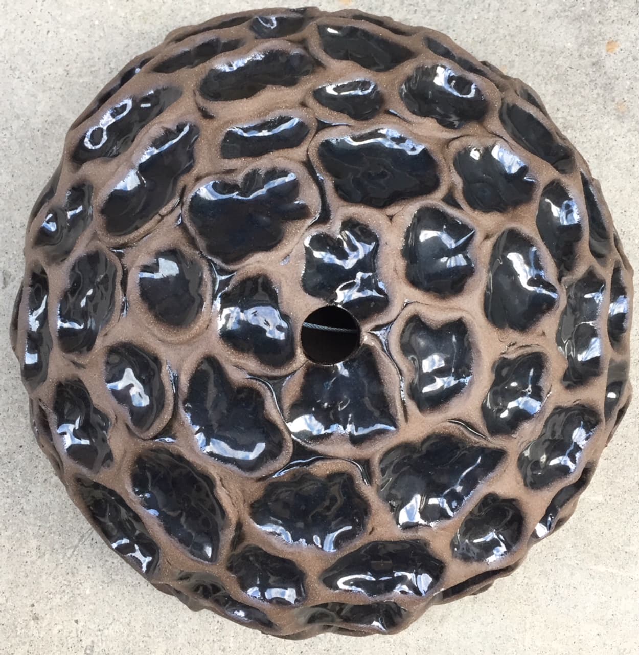 12" Black Wave Hanging Planter - Image 3