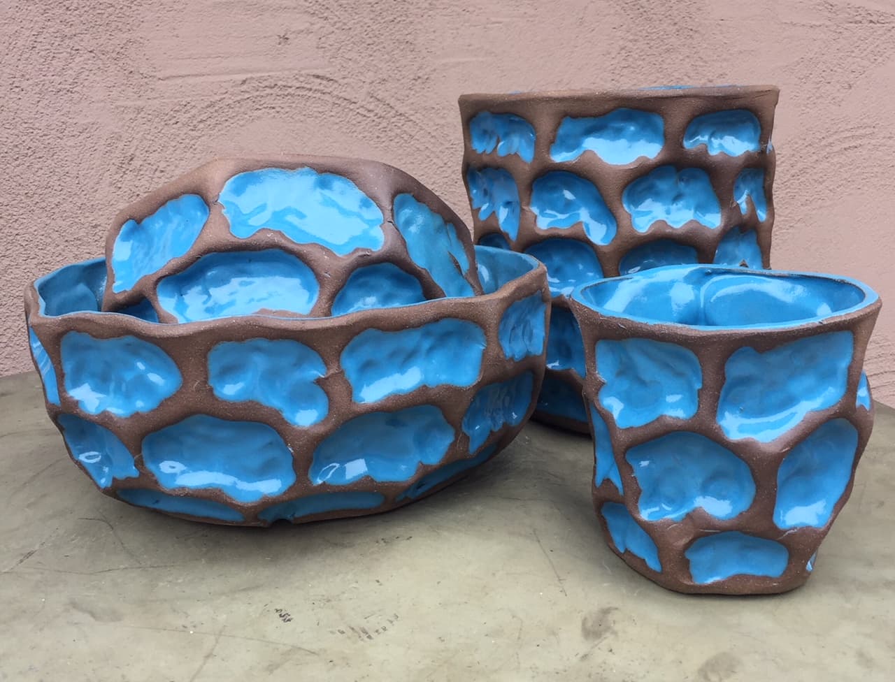 9" Turquoise Wave Planter - Image 3
