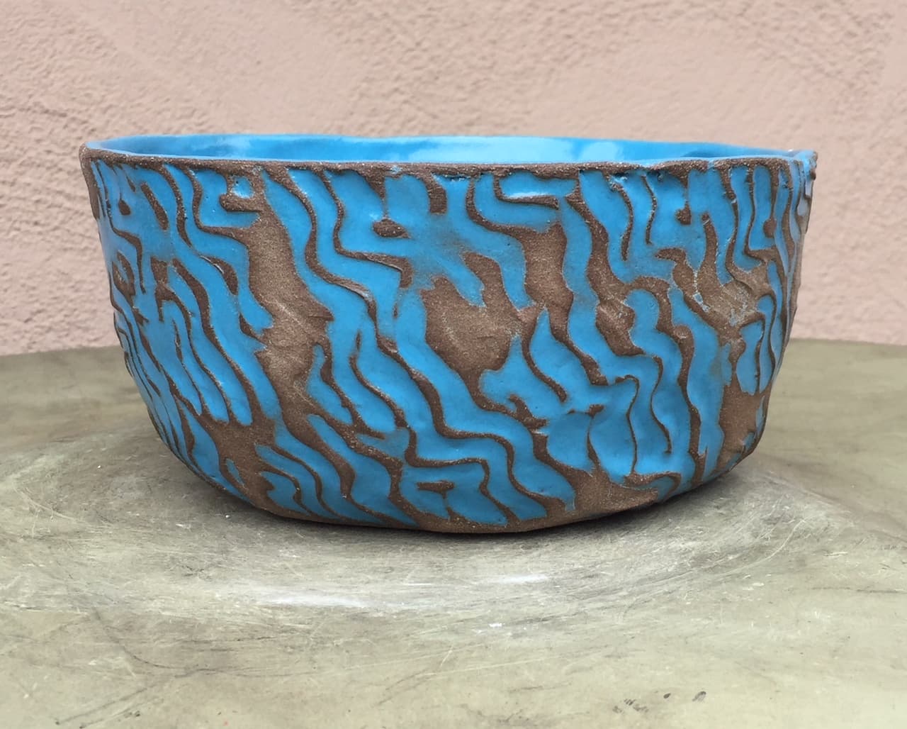 6" Turquoise Ripple Planter