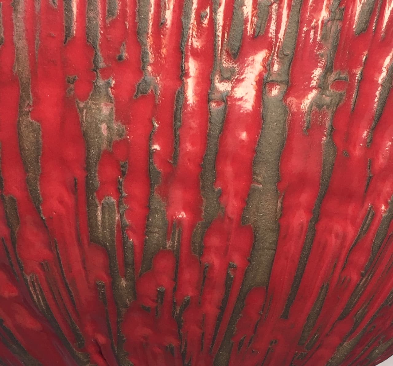 12" Red Bamboo Hanging Planter - Image 3