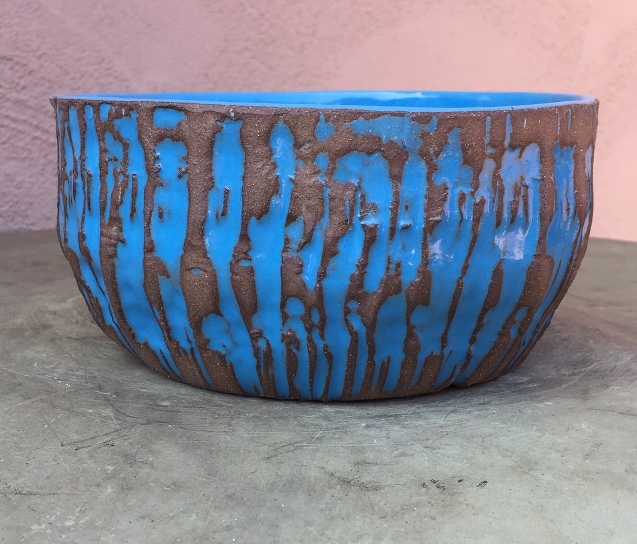 6" Turquoise Bamboo Planter