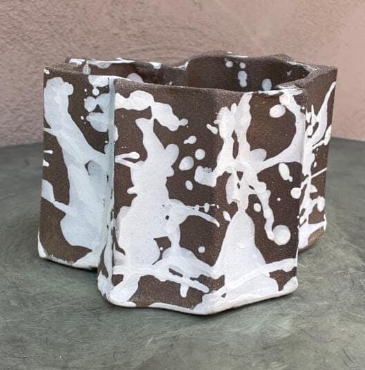 6" White Splash Extruded Planter