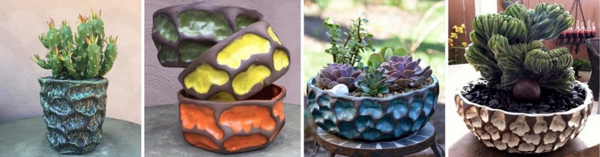 Susan Aach ceramics wave planter collection